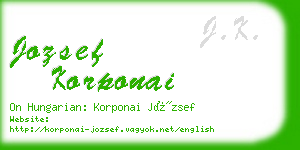 jozsef korponai business card